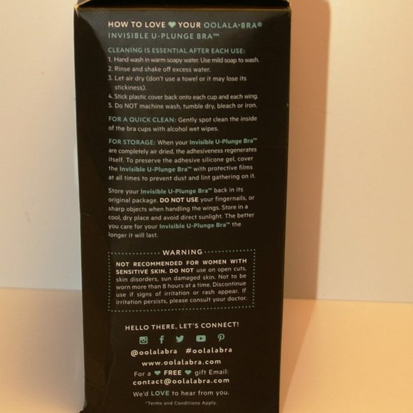 Oolala Adhesive Silicone Bra U-Plunge D - Picture 2 of 5